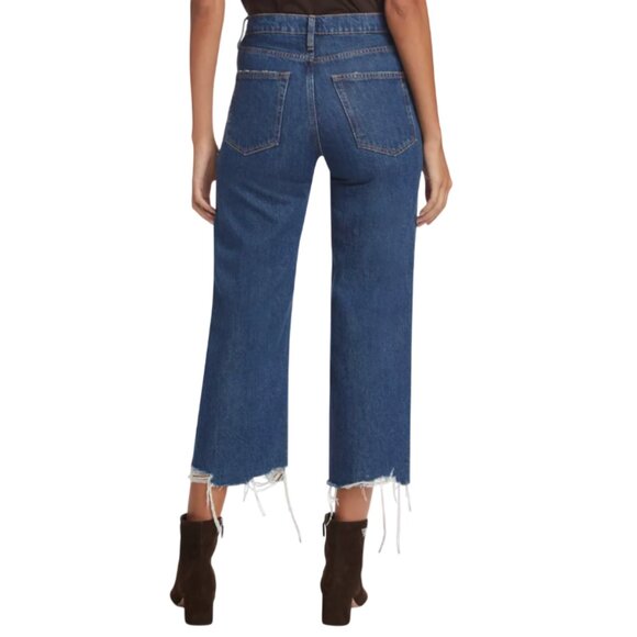 Frame Relaxed Straight Jeans Womens 32 Blue Beluga Modern Chew High Rise Denim - Picture 3 of 15